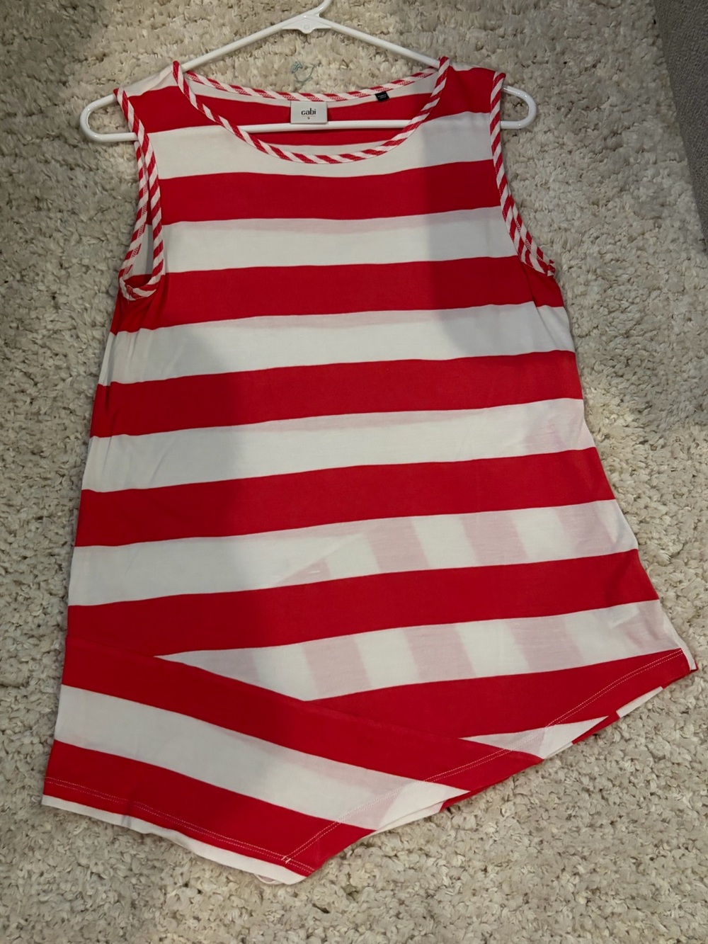CAbi Red and White Striped Girls' Tank Top